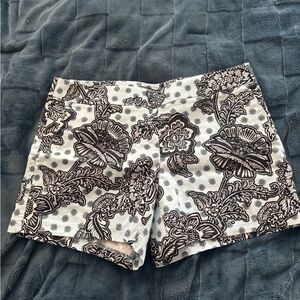 Express Black and White Floral Shorts